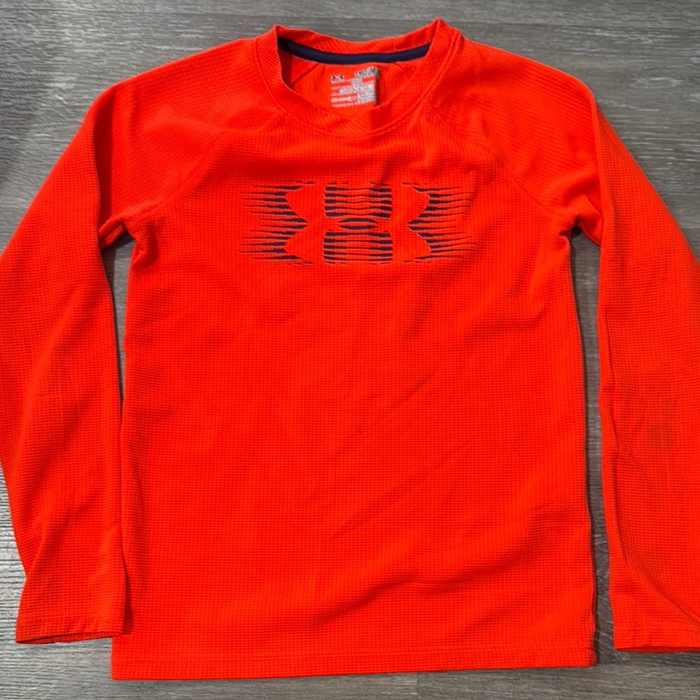 Under Armour Orange Long Sleeve Tee with Graphic Design